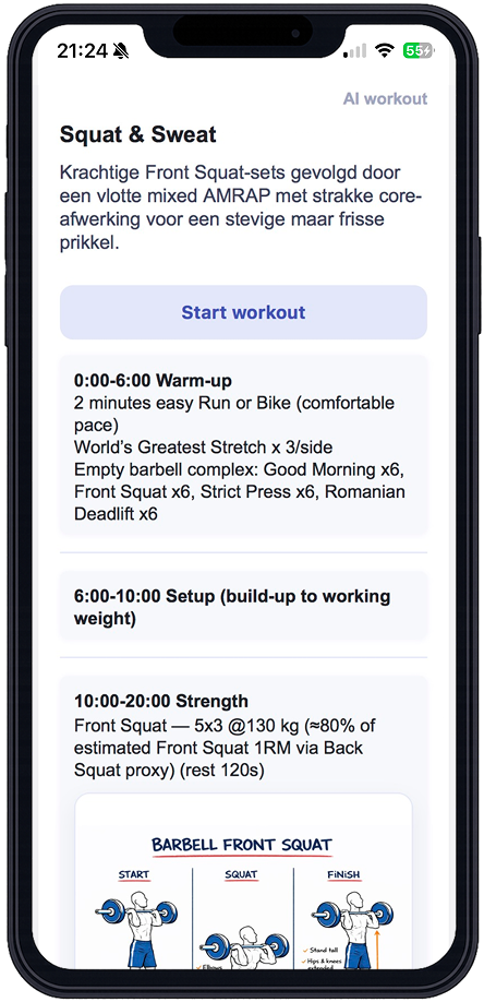 Voorbeeld van een HomeWOD workout