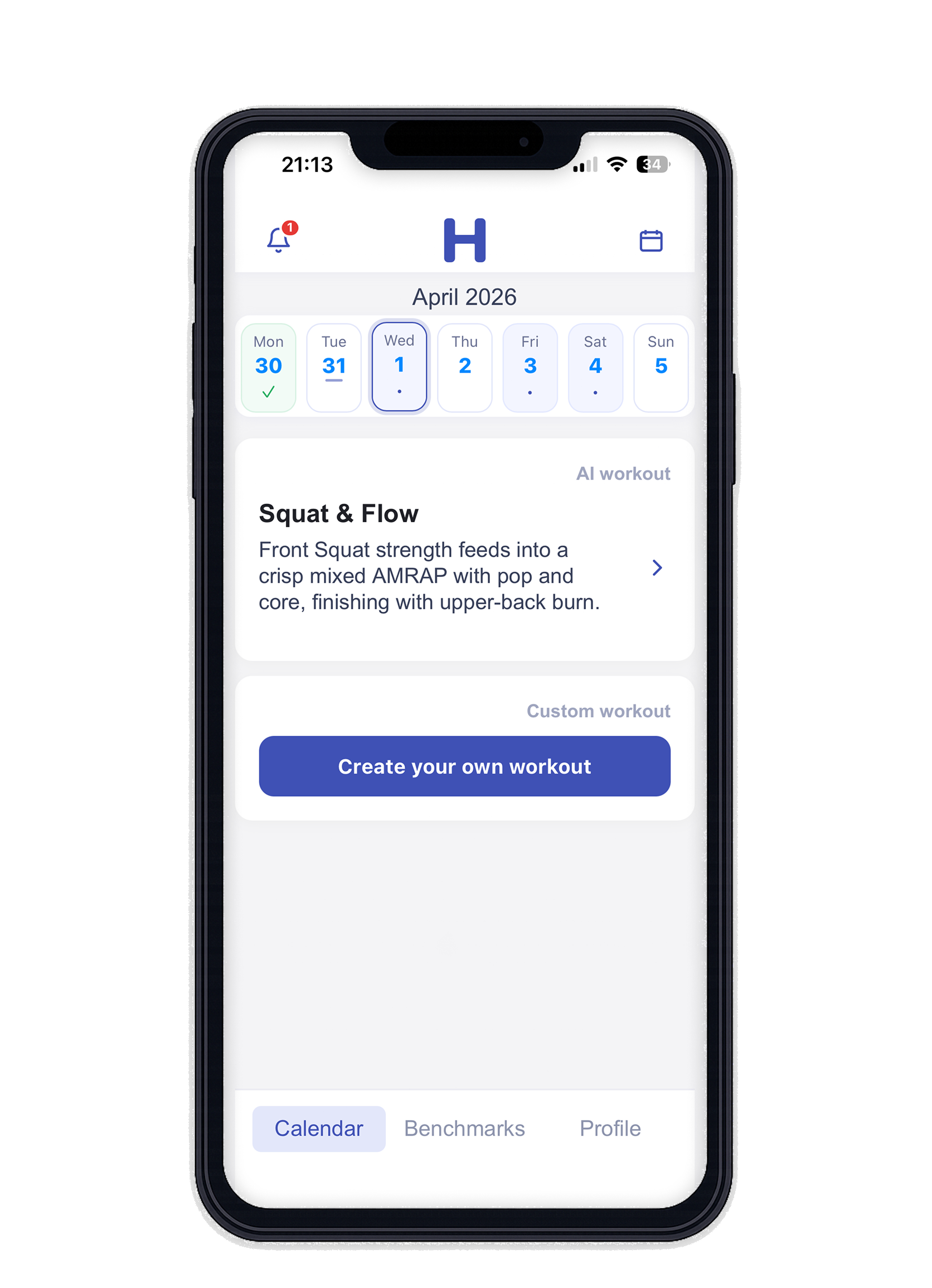 HomeWOD app — jouw weekplan in één oogopslag